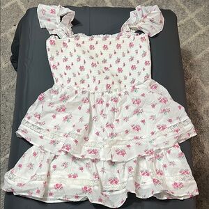 ALTARD State Floral Ruffle Dress with Pink Flowers